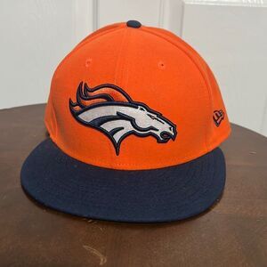 🔥🏈 DENVER BRONCOS New Era 59fifty Fitted Flat Bill Hat - Never Wore - Sz 7 5/8